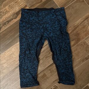 lululemon athletica Kids Black and Blue Patterned Leggings